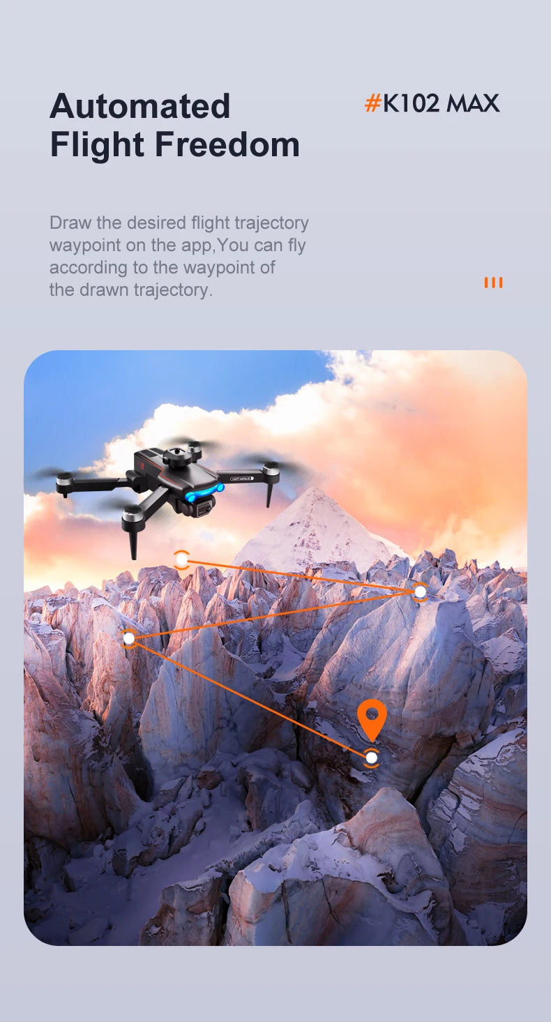 KBDFA K102 Pro Mini Drone 4K HD Camera Optical Flow Drones Aerial Photography Quadcopter Obstacle Avoidance WIFI FPV Dron RC Toy