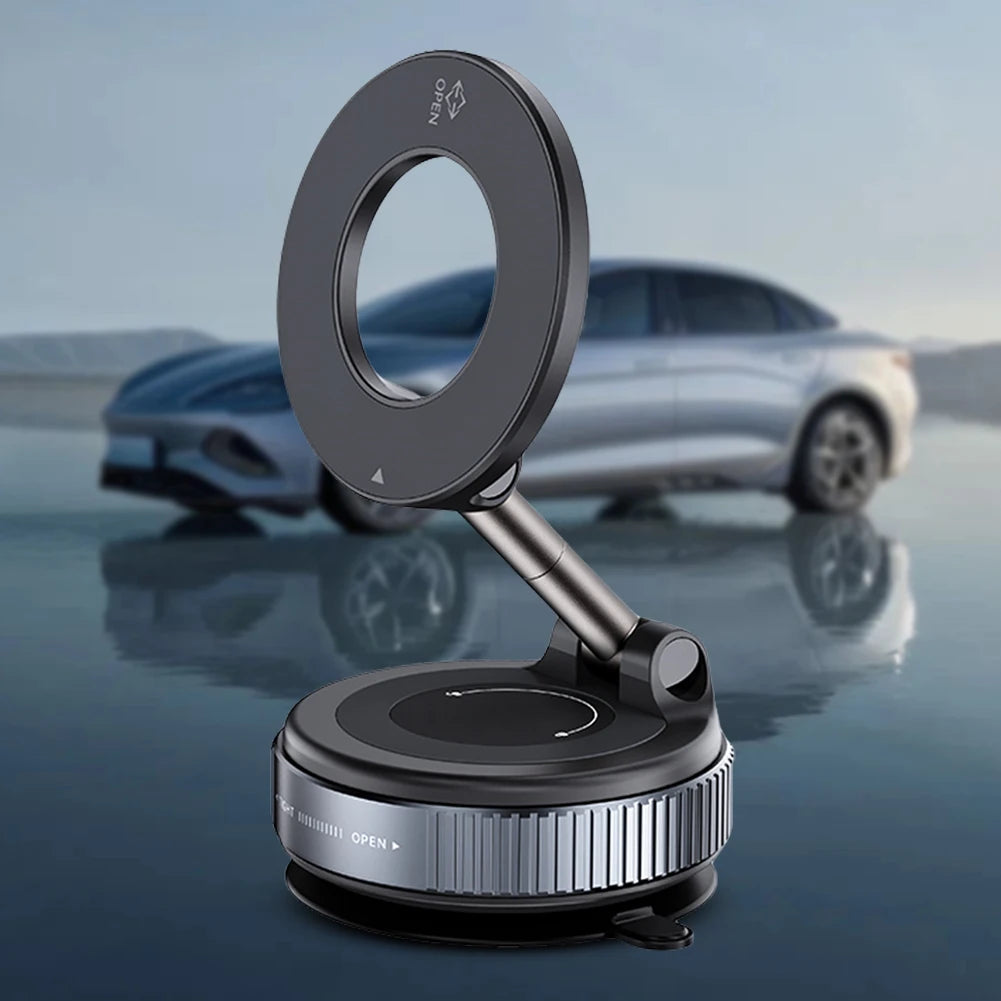 360° Adjustable Vacuum Magnetic Car Phone Holder For Magsafe Magnetic Suction Cup Phone Holder Folding Stand for Car Mirror Gym