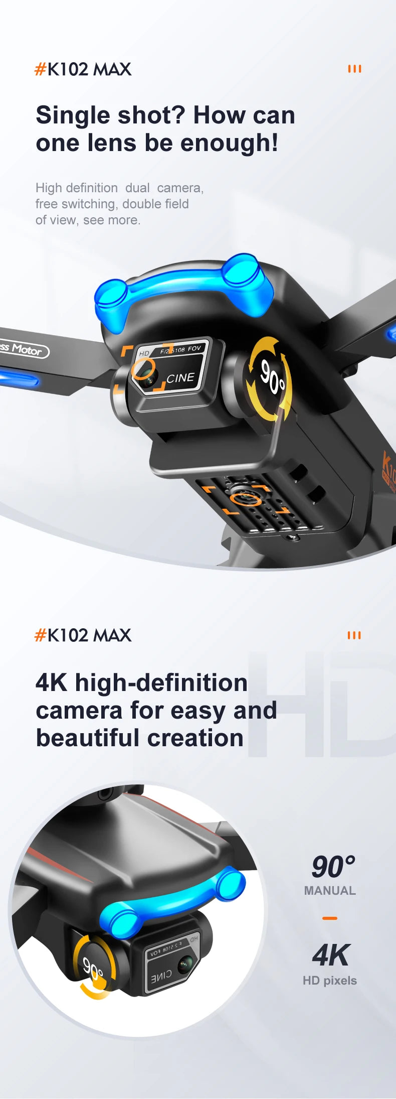 KBDFA K102 Pro Mini Drone 4K HD Camera Optical Flow Drones Aerial Photography Quadcopter Obstacle Avoidance WIFI FPV Dron RC Toy