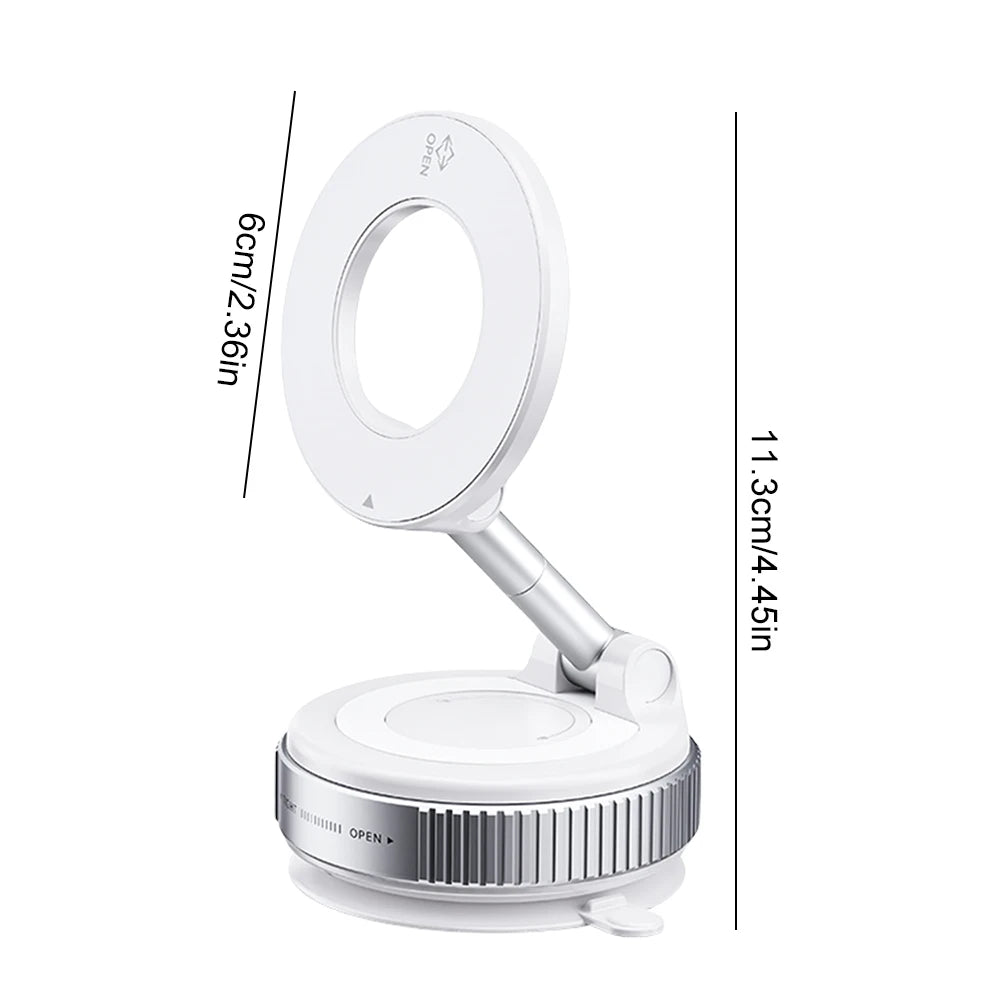 360° Adjustable Vacuum Magnetic Car Phone Holder For Magsafe Magnetic Suction Cup Phone Holder Folding Stand for Car Mirror Gym