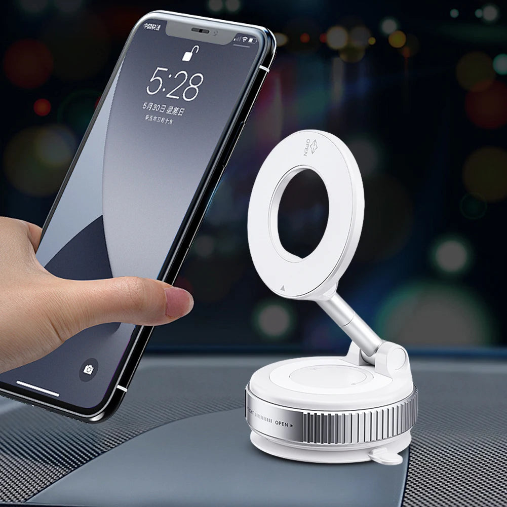 360° Adjustable Vacuum Magnetic Car Phone Holder For Magsafe Magnetic Suction Cup Phone Holder Folding Stand for Car Mirror Gym