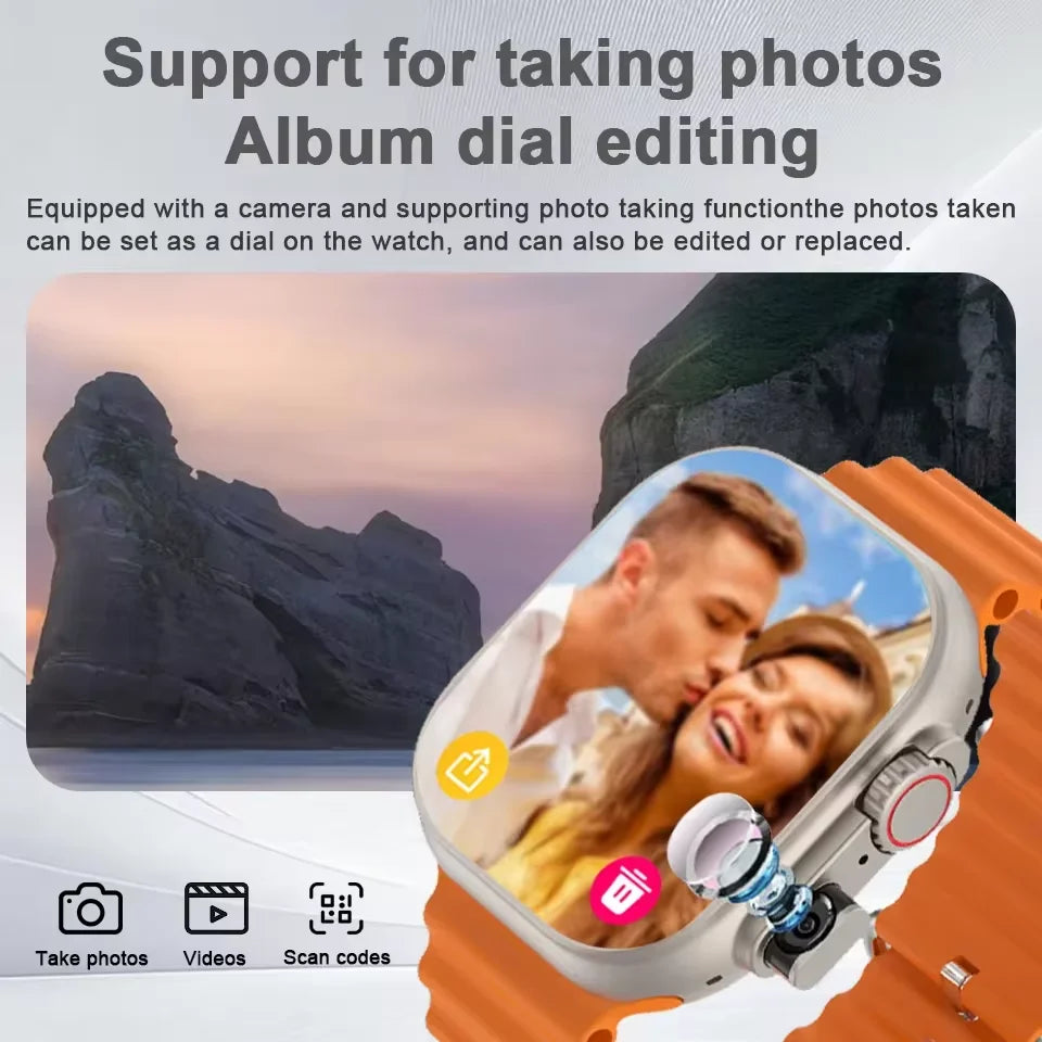 2025NewSmart Watch 4G SIM Card and Camera Video Call Notification HD Screen Custom Dial Support Earphone Connection Smart Watch