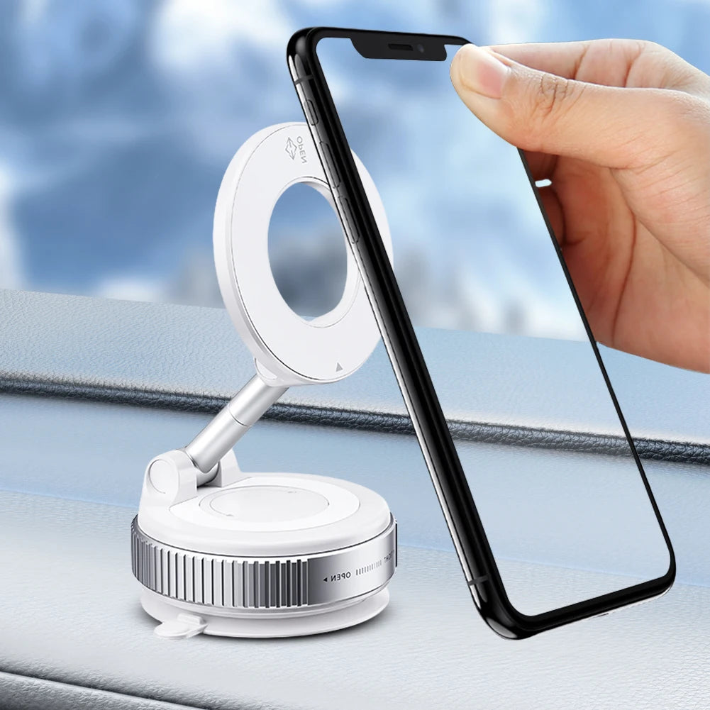 360° Adjustable Vacuum Magnetic Car Phone Holder For Magsafe Magnetic Suction Cup Phone Holder Folding Stand for Car Mirror Gym
