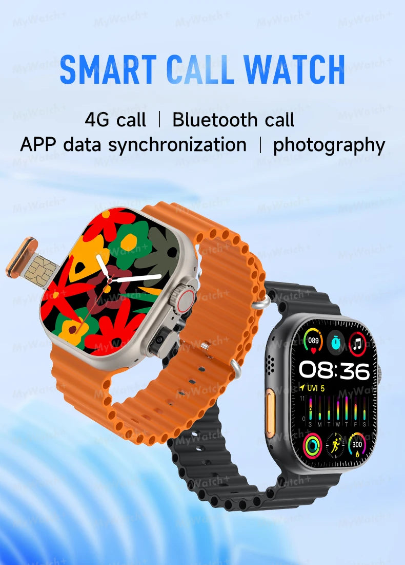 2025NewSmart Watch 4G SIM Card and Camera Video Call Notification HD Screen Custom Dial Support Earphone Connection Smart Watch