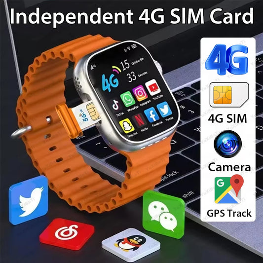 2025NewSmart Watch 4G SIM Card and Camera Video Call Notification HD Screen Custom Dial Support Earphone Connection Smart Watch