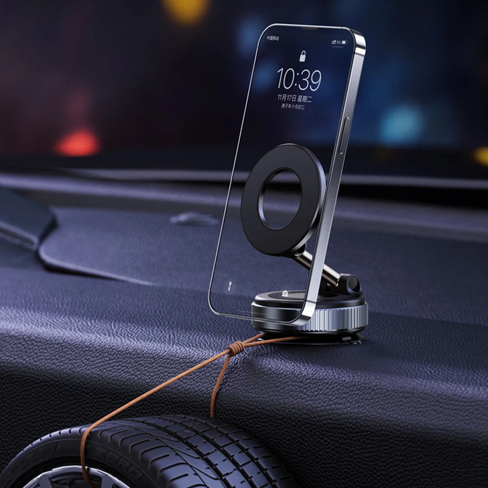 360° Adjustable Vacuum Magnetic Car Phone Holder For Magsafe Magnetic Suction Cup Phone Holder Folding Stand for Car Mirror Gym