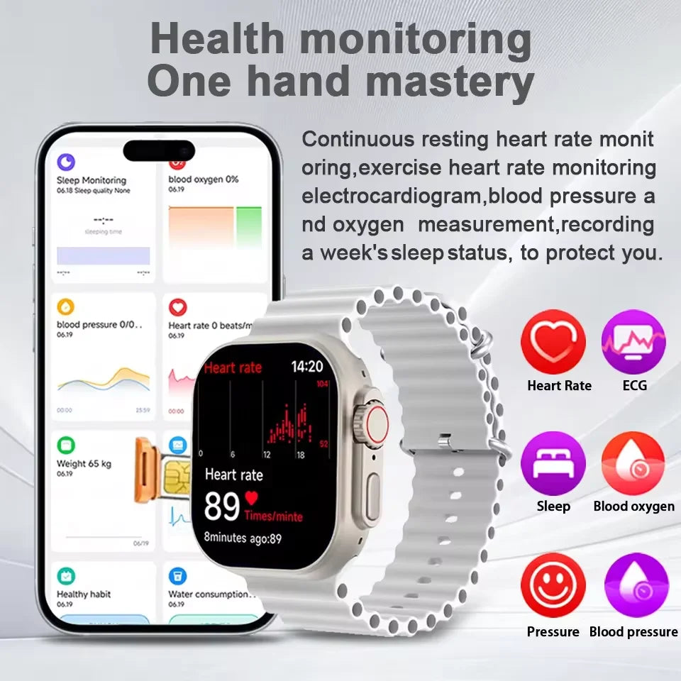 2025NewSmart Watch 4G SIM Card and Camera Video Call Notification HD Screen Custom Dial Support Earphone Connection Smart Watch