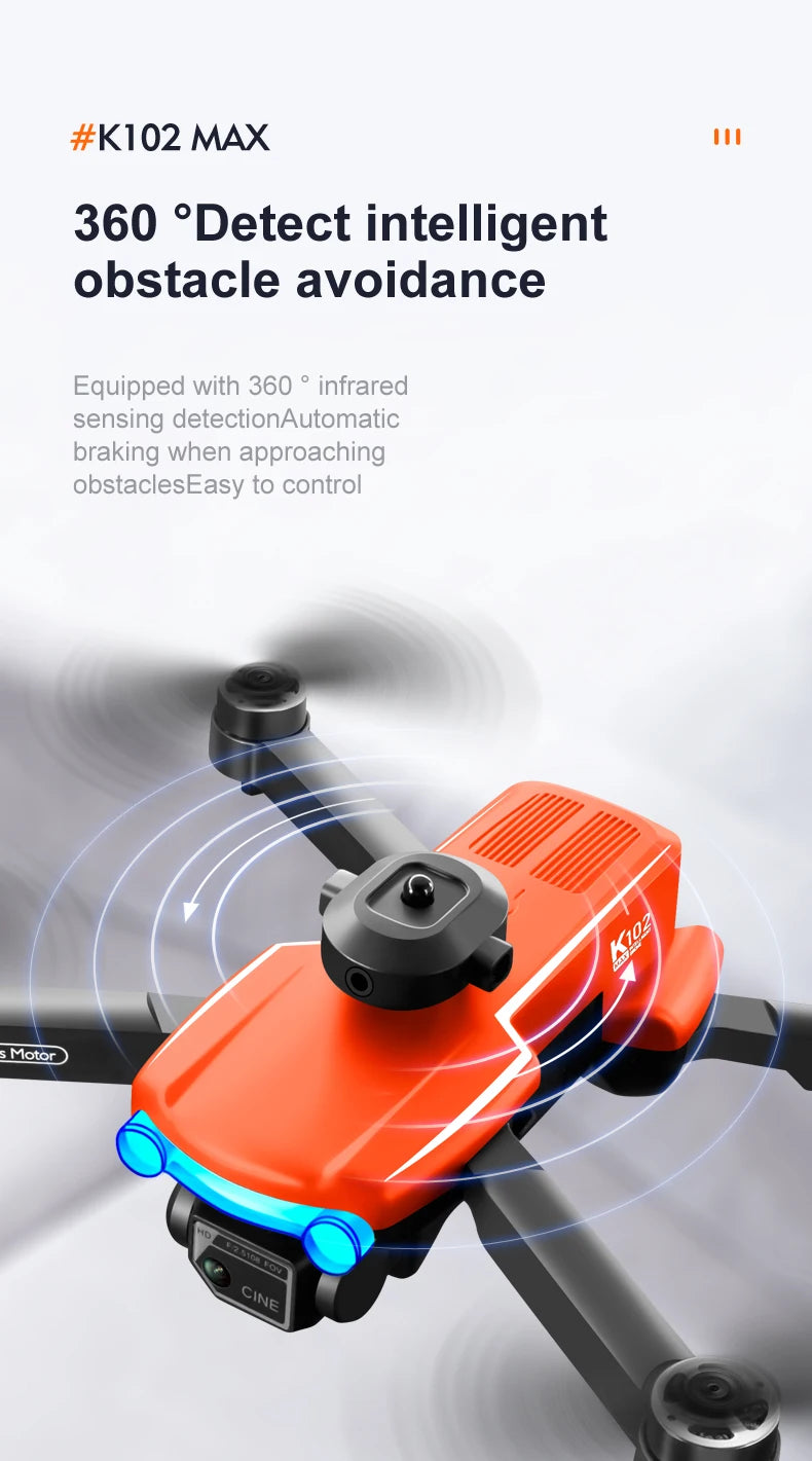 KBDFA K102 Pro Mini Drone 4K HD Camera Optical Flow Drones Aerial Photography Quadcopter Obstacle Avoidance WIFI FPV Dron RC Toy