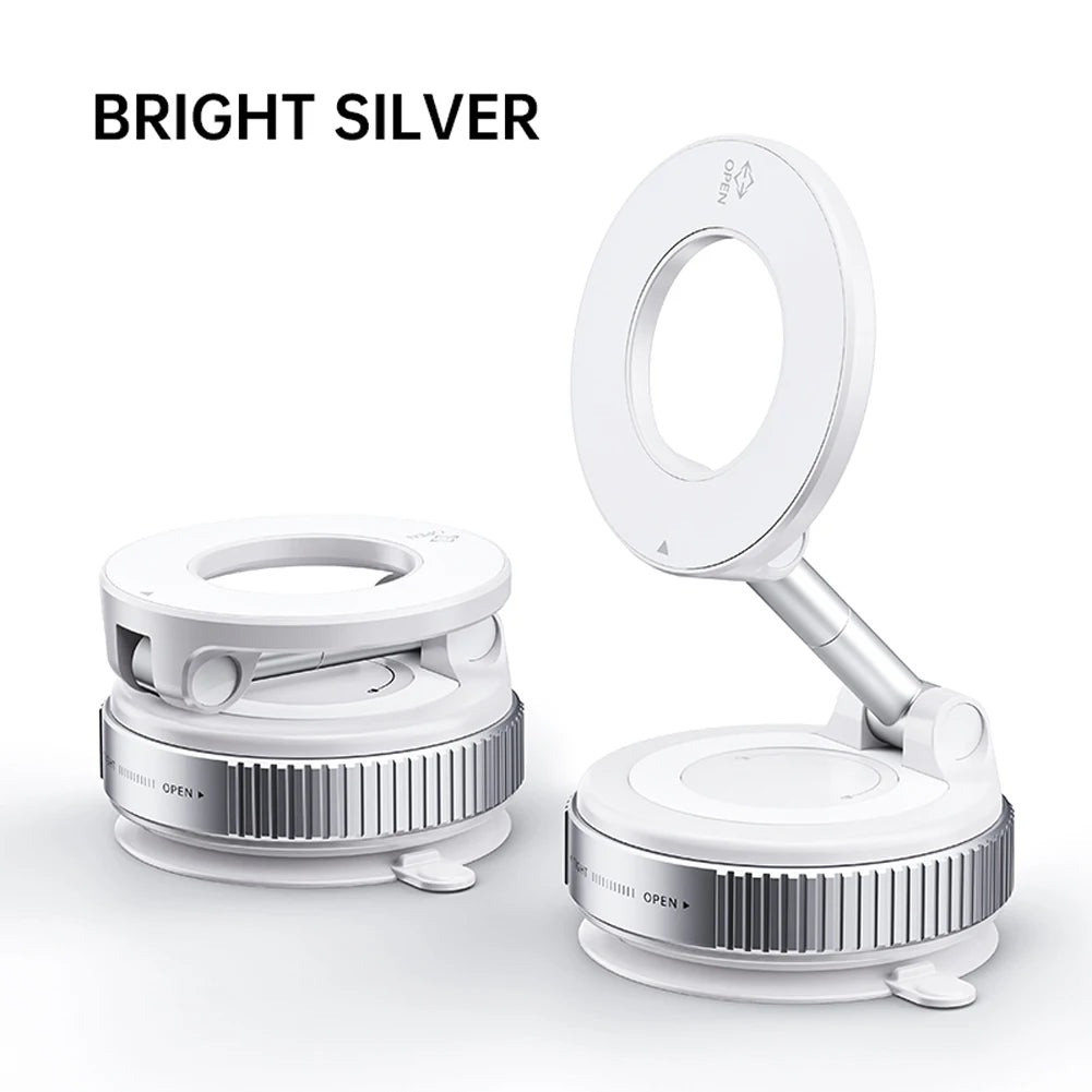 360° Adjustable Vacuum Magnetic Car Phone Holder For Magsafe Magnetic Suction Cup Phone Holder Folding Stand for Car Mirror Gym