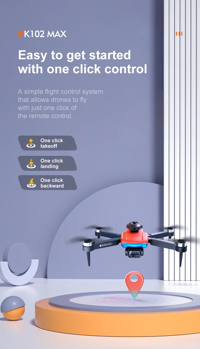 KBDFA K102 Pro Mini Drone 4K HD Camera Optical Flow Drones Aerial Photography Quadcopter Obstacle Avoidance WIFI FPV Dron RC Toy