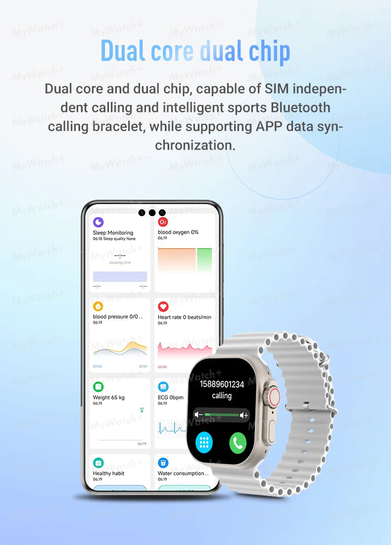 2025NewSmart Watch 4G SIM Card and Camera Video Call Notification HD Screen Custom Dial Support Earphone Connection Smart Watch
