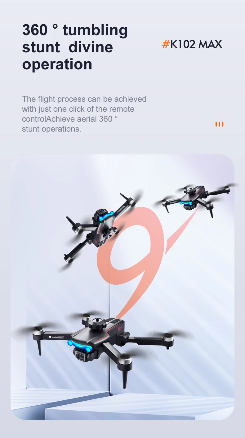 KBDFA K102 Pro Mini Drone 4K HD Camera Optical Flow Drones Aerial Photography Quadcopter Obstacle Avoidance WIFI FPV Dron RC Toy