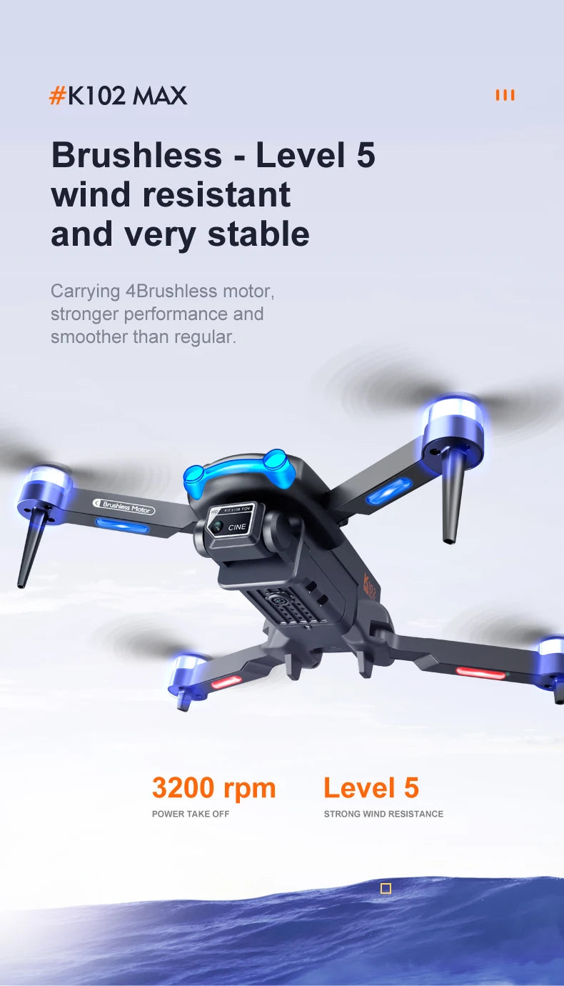 KBDFA K102 Pro Mini Drone 4K HD Camera Optical Flow Drones Aerial Photography Quadcopter Obstacle Avoidance WIFI FPV Dron RC Toy